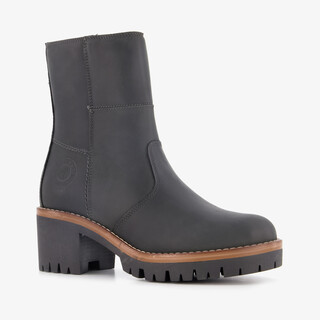 Output leren dames boots met hak zwart