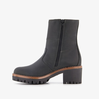 Output leren dames boots met hak zwart