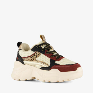 Blue Box meisjes dad sneakers beige bordeaux