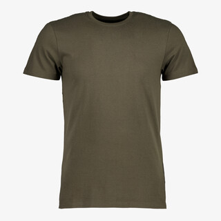 Unsigned heren T-shirt groen katoen ronde hals