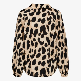 TwoDay dames blouse met panterprint beige zwart