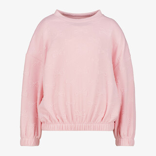 TwoDay meisjes sweater met strikjes structuur roze