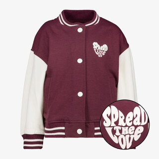 TwoDay meisjes baseball vest bordeaux wit