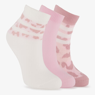 3 Adidas meisjes sokken roze wit
