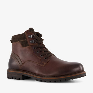Output leren heren veterboots bruin