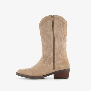 Harper suède dames cowboylaarzen beige