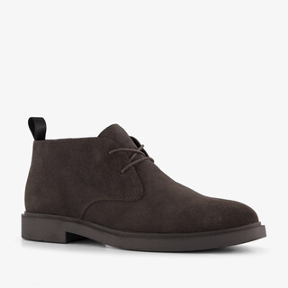 Van Beers suède heren veterschoenen donkerbruin