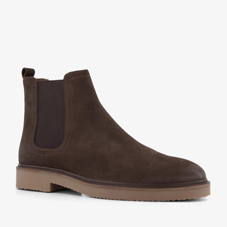 Van Beers suède heren Chelsea boots donkerbruin