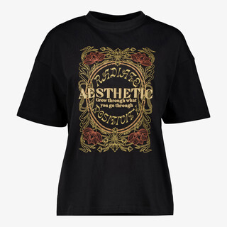 TwoDay oversized dames T-shirt met print rood goud
