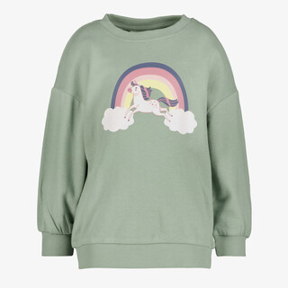 Name It meisjes sweater met regenboogprint groen