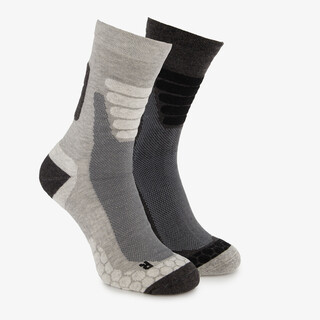 Osaga 2-pack dames heren wandelsokken grijs