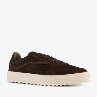 Van Beers suede heren sneakers bruin