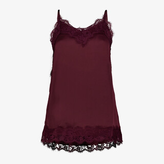 TwoDay dames singlet met kant bordeaux rood