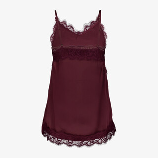 TwoDay dames singlet met kant bordeaux rood