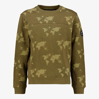 Unsigned jongens sweater met print olijfgroen