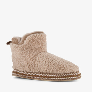 Thu!s gevoerde dames teddy pantoffels beige