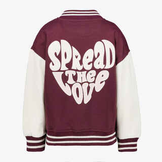 TwoDay meisjes baseball vest bordeaux wit