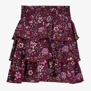 TwoDay meisjes rok met bloemenprint paars