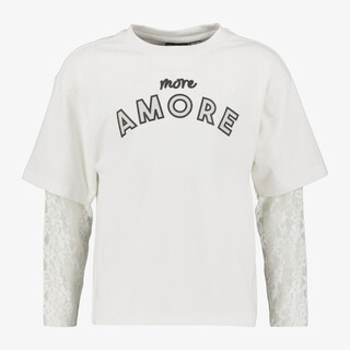 TwoDay meisjes shirt met lange kanten mouwen wit