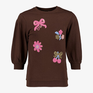 TwoDay meisjes sweater jurk bruin