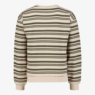 Unsigned gestreepte jongens sweater groen beige