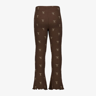 TwoDay flared meisjes broek met strikjes bruin