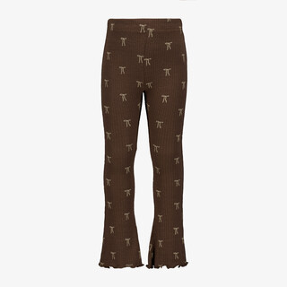 TwoDay flared meisjes broek met strikjes bruin