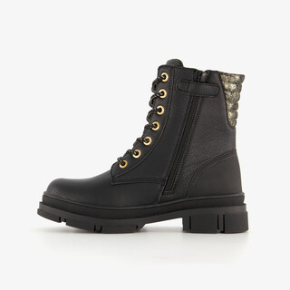 Blue Box meisjes veterboots zwart goud