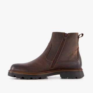 Output leren heren Chelsea boots bruin