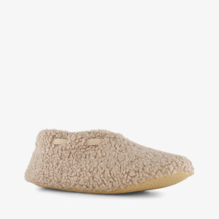 Thu!s gevoerde dames teddy sloffen beige