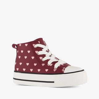 Blue Box hoge meisjes sneakers met hartjes roze