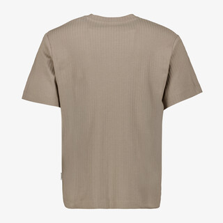 JJ REBEL heren T-shirt met ribstructuur beige