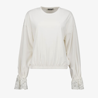 TwoDay dames sweater met kanten details wit