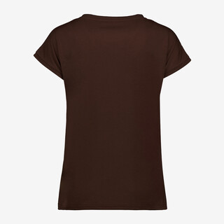 TwoDay dames T-shirt met stippen bruin wit