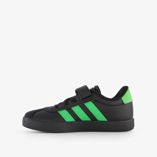 Adidas VL Court 3.0 EL leren kinder sneakers zwart groen
