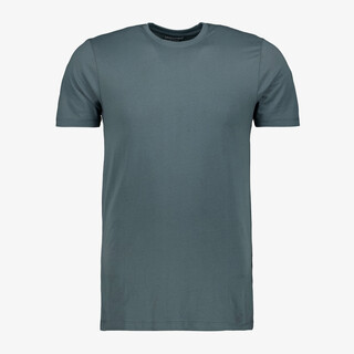Unsigned heren T-shirt blauw-groen katoen ronde hals