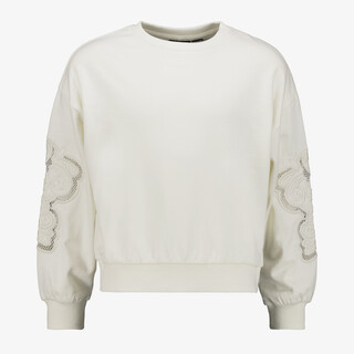 TwoDay meisjes sweater met bloem detail ecru