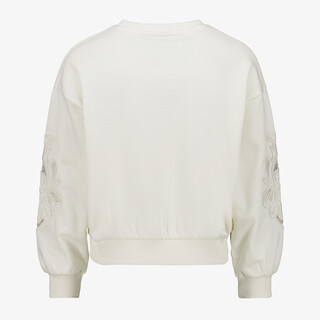 TwoDay meisjes sweater met bloem detail ecru