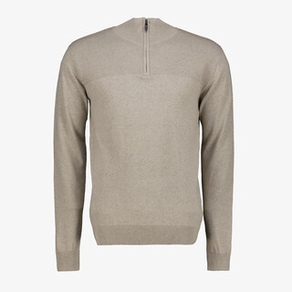 Unsigned heren trui met korte rits beige