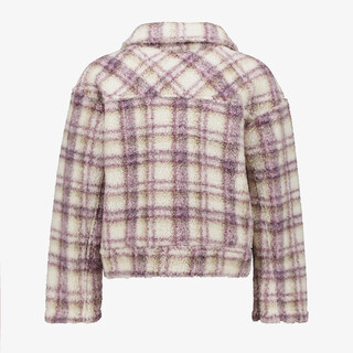 TwoDay geruit meisjes teddy shacket beige paars
