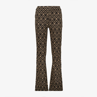 TwoDay flared dames broek met grafisch print zwart bruin