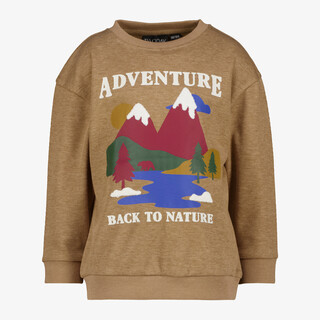 Unsigned jongens sweater met natuurprint beige