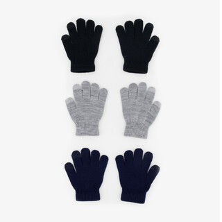 3 paar touchscreen handschoenen zwart grijs blauw