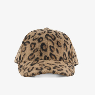 Dames pet met panterprint beige