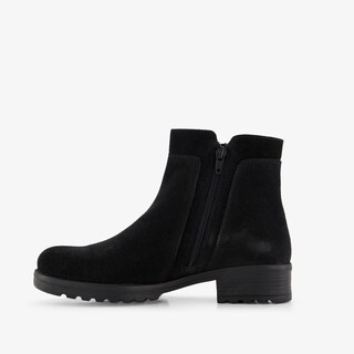 Hush Puppies suède dames enkellaarsjes zwart