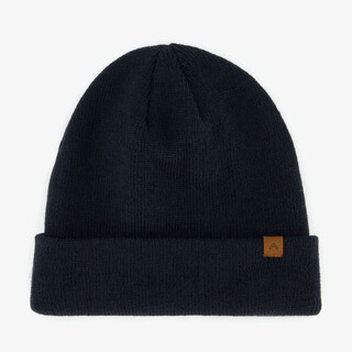 Gebreide jongens muts met overslag donkerblauw