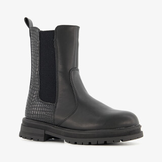 Blue Box meisjes Chelsea boots met croco details zwart