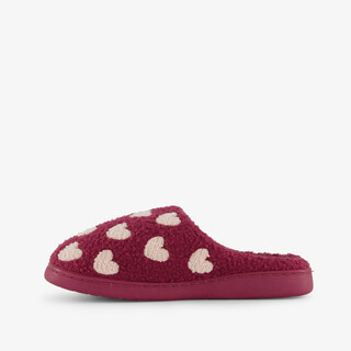Thu!s dames teddy instap pantoffels met hartjes roze