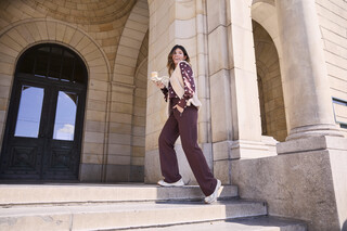 TwoDay dames wide leg broek met pintuck donkerbruin
