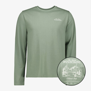 Unsigned heren longsleeve shirt met backprint groen